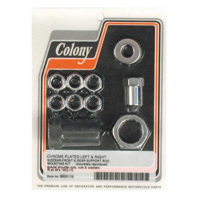 Colony, floorboard support rod mount kit. Chrome Pushrod Kits Colony