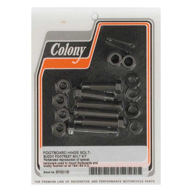 Colony, floorboard and passenger peg mount kit. Black Footpegs Mounts Colony