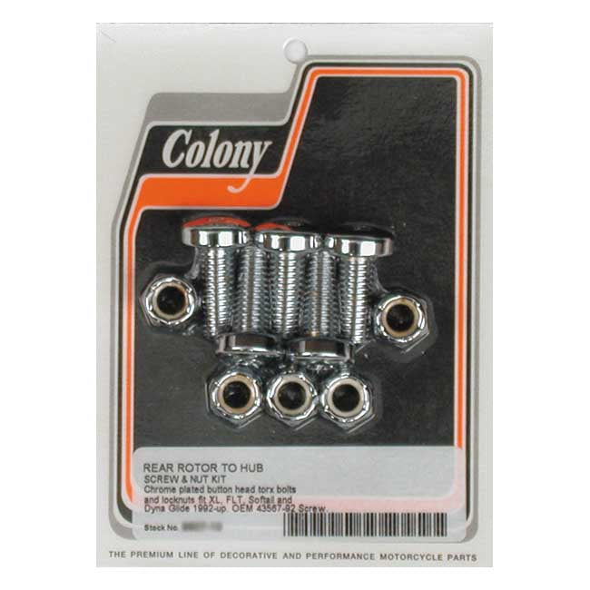 Colony Rr.Rotor Torx92 17 St/Flt Brake Rotor Bolt Kits Colony