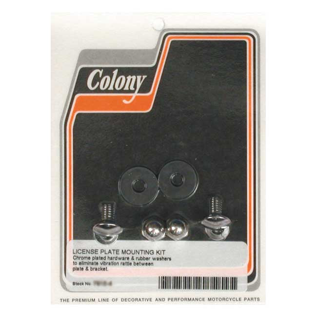 Colony license plate mount kit. Acorn. Chrome License Plate Mount Sets Colony