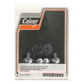 Colony, license plate mount kit. CAP style. Chrome License Plate Mount Sets Colony