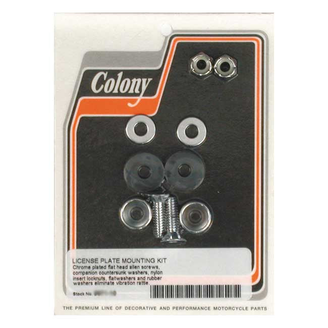 Colony license plate mount kit. Flathead Allen. Chrome License Plate Mount Sets Colony