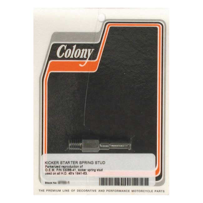 Colony, kickstart return spring stud. Black parkerized Kickstart Parts Colony