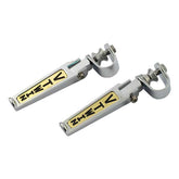 V Twin Foot Peg Set. Clamp On. Chrome/Gold Footpegs Mcs