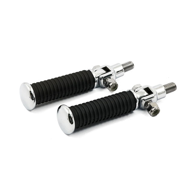 Softail passenger foot peg kit. Chrome end caps Footpegs Mcs