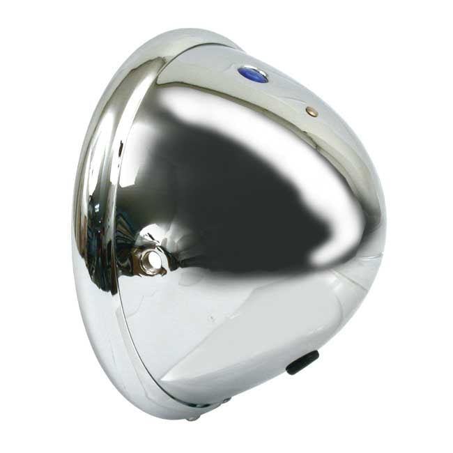 Bates style 5-3/4" head lamp, shell only. Chrome Headlamp Shells Mcs