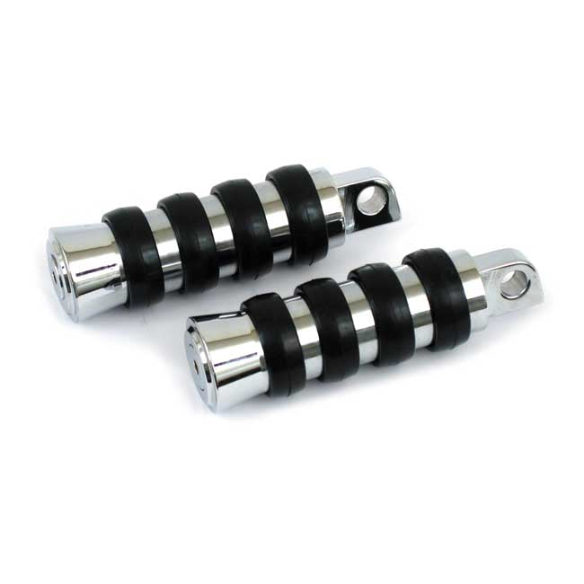 Cushion band foot pegs, small diameter. Chrome Footpegs Mcs