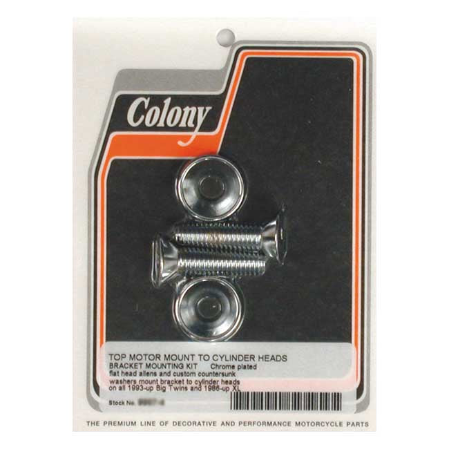 Colony, motor mount bolt kit. Chrome Motor Mount Hardware Colony