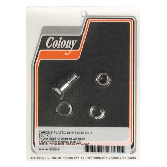 Colony, shifter rod bolt end kit. Chrome Shifter Hardware Colony