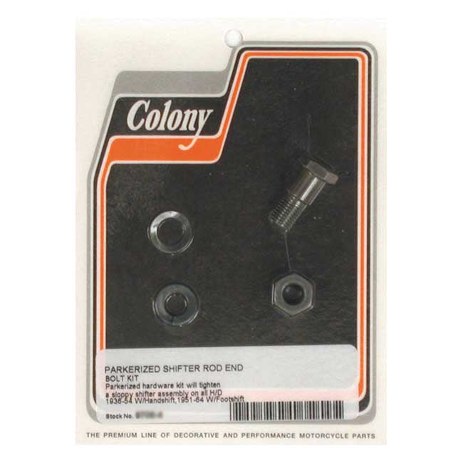 Colony, shifter rod bolt end kit. Black Shifter Hardware Colony