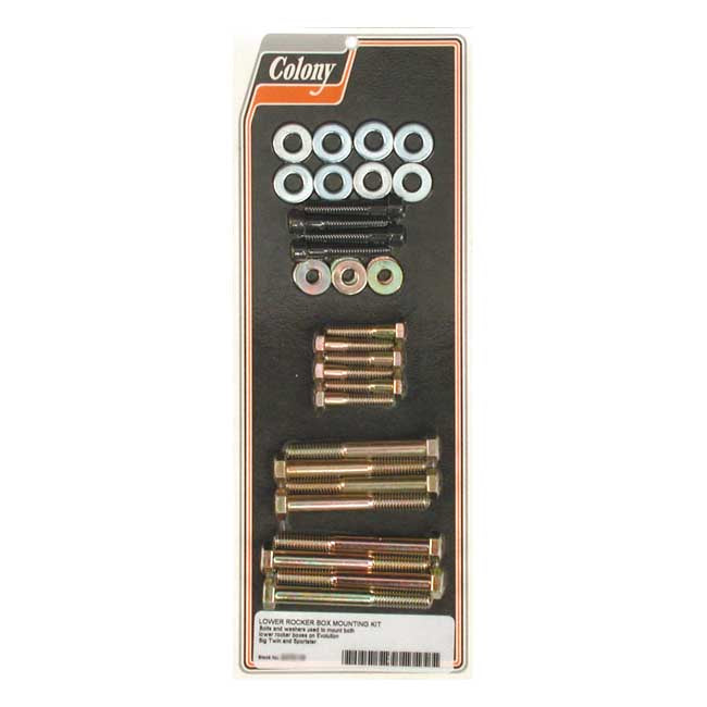 Colony, Evo lower rocker box mount kit. Zinc Rocker Box Mount Kits Colony