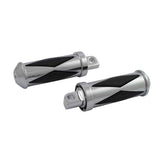 Diamond Footpegs, Large Diameter. Male Mount. Chrome Footpegs Mcs