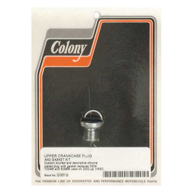 Colony upper crankcase plug & gasket kt Crankcase Misc Colony