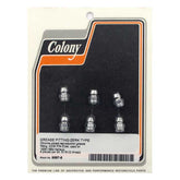 Colony, grease fitting. 5/16-32. Chrome Grease Fittings Colony