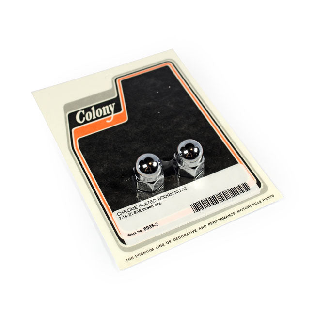Colony, 7/16-20 acorn nut. Chrome Nuts Usa Sizes Colony