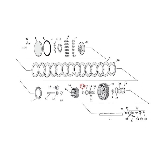 Spacer, Clutch Hub Bearing Race Clutch Misc Mcs