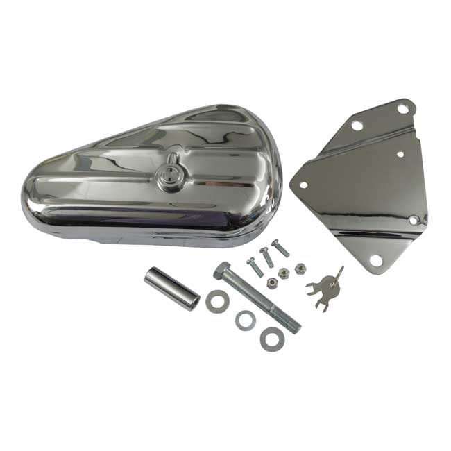 Softail Ribbed Tool Box Kit, Right Side. Chrome Tool Boxes Mcs
