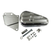 Softail Ribbed Tool Box Kit, Left Side. Chrome Tool Boxes Mcs