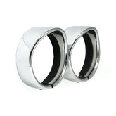 Recessed Trim Rings With Visor. 4.5" Spotlamp. Chrome Headlamp Trim Rings Mcs