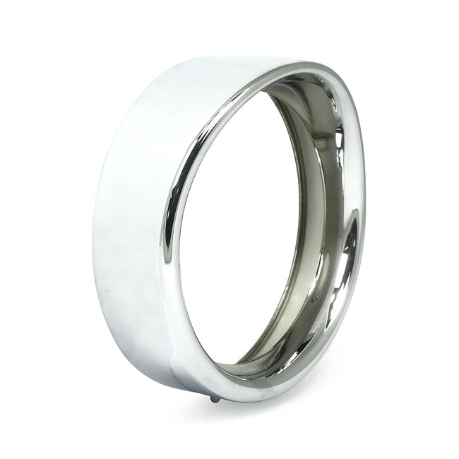 Recessed Trim Ring With Visor. 7" Headlamp. Chrome Headlamp Trim Rings Mcs