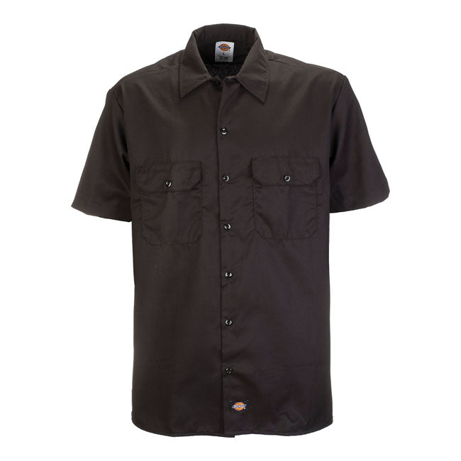 Dickies Short Sleeve Work Shirt, Black Work Shirts Dickies S