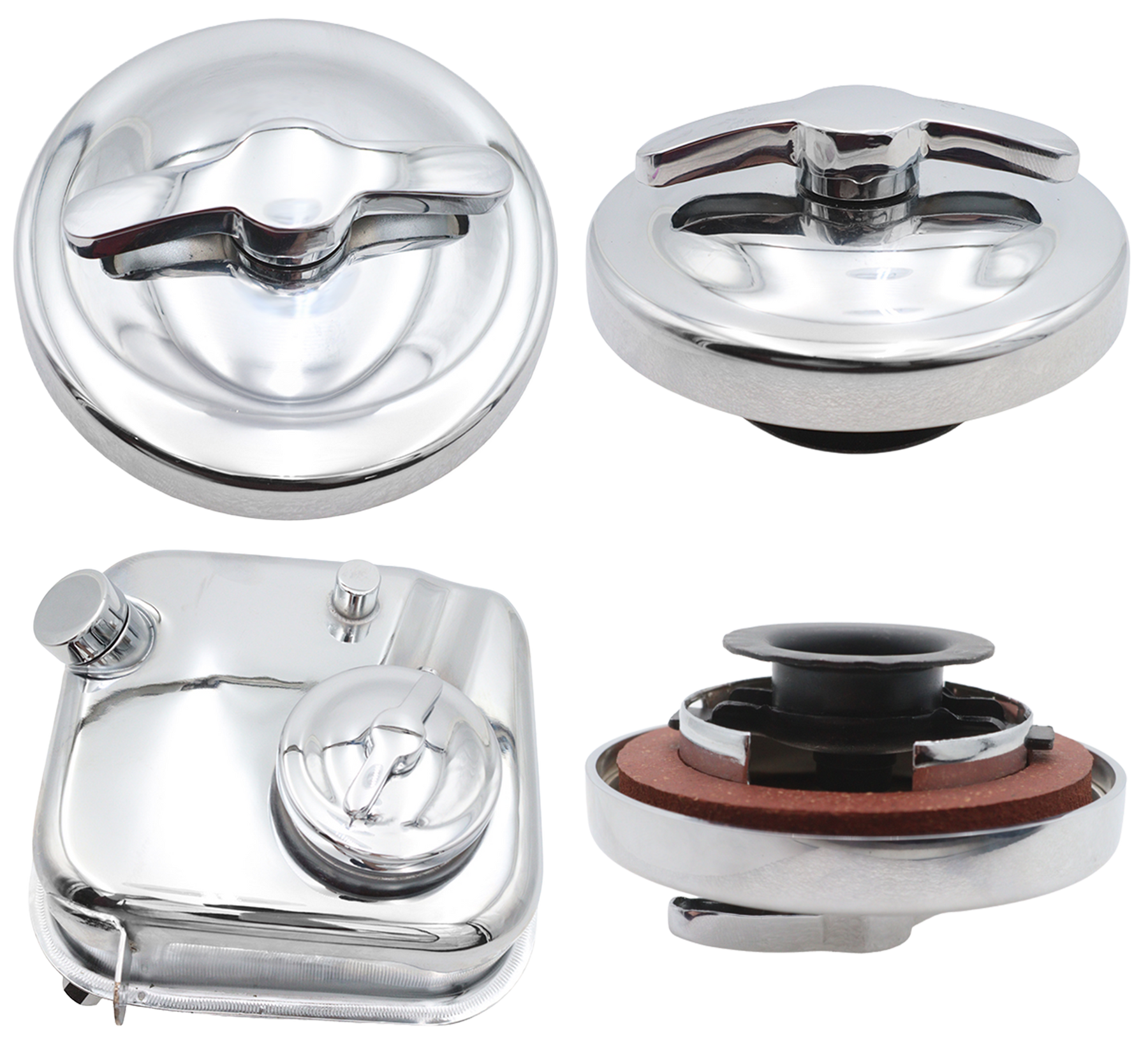 Oil Tank Cap Assembly Chrome Hd58 86 Oil Tank Plug & Cap V Twin Mfg Default Title