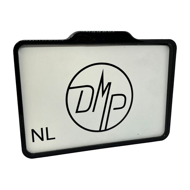 Dmp, License Plate Frame With Light 5.0 Nl Be. Gloss Black License Plate Frames Danish Motorcycle Parts