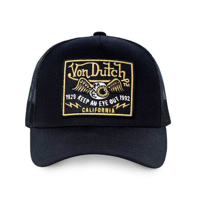 Von Dutch Heritage cap square patch eyes gold/black Caps Von Dutch