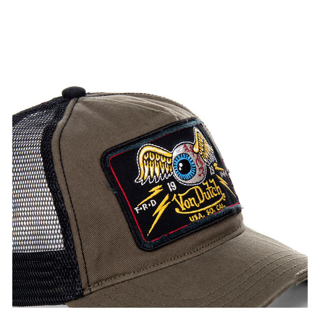 Von Dutch Heritage cap square patch eyes kaki Caps Von Dutch