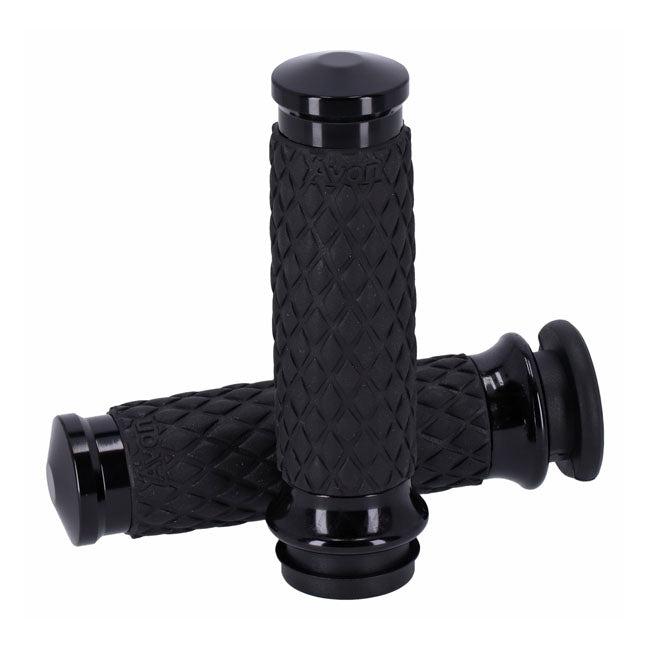 Avon Grips Grips Diamond Contour Blk Tbw Grips Avon Grips