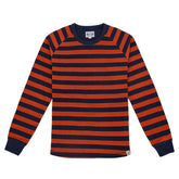 13 1/2 Waffle Jersey, Orange/Navy T-Shirt Long Sleeve 13 And A Half Company S