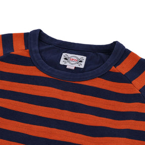 13 1/2 Waffle Jersey, Orange/Navy T-Shirt Long Sleeve 13 And A Half Company