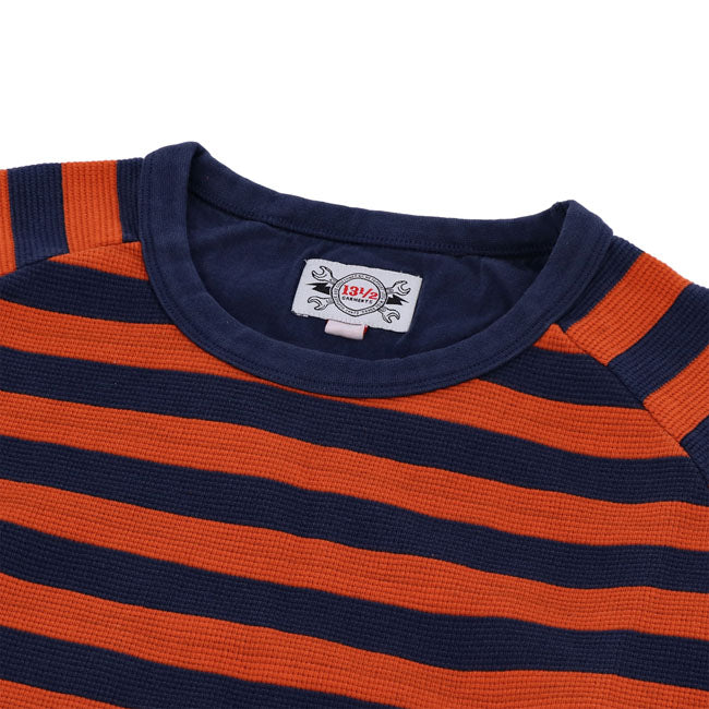 13 1/2 Waffle Jersey, Orange/Navy T-Shirt Long Sleeve 13 And A Half Company