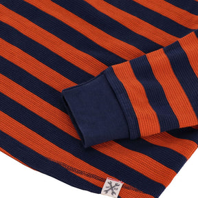 13 1/2 Waffle Jersey, Orange/Navy T-Shirt Long Sleeve 13 And A Half Company
