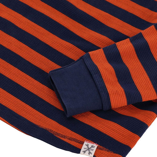 13 1/2 Waffle Jersey, Orange/Navy T-Shirt Long Sleeve 13 And A Half Company