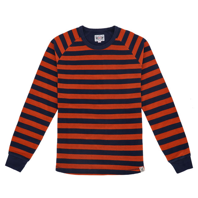 13 1/2 Waffle Jersey, Orange/Navy T-Shirt Long Sleeve 13 And A Half Company S