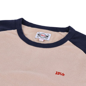 13 1/2 Waffle Jersey, Sand/Navy T-Shirt Long Sleeve 13 And A Half Company