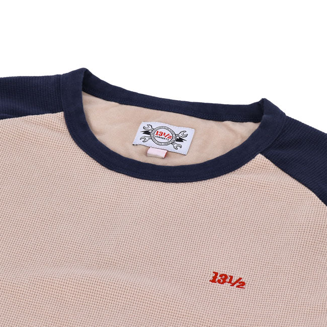 13 1/2 Waffle Jersey, Sand/Navy T-Shirt Long Sleeve 13 And A Half Company