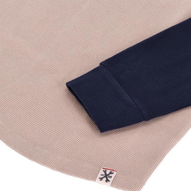 13 1/2 Waffle Jersey, Sand/Navy T-Shirt Long Sleeve 13 And A Half Company