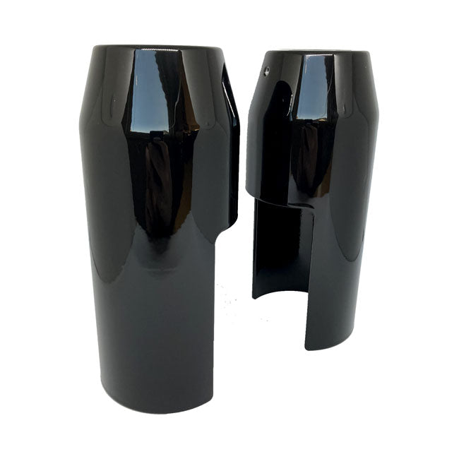 Dmp, Lower Fork Cover, 49mm. Gloss Black Fork Cover Kits Danish Motorcycle Parts