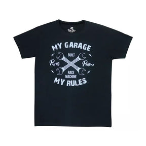 Rusty Pistons Garage T Shirt Black T-Shirt Rusty Pistons