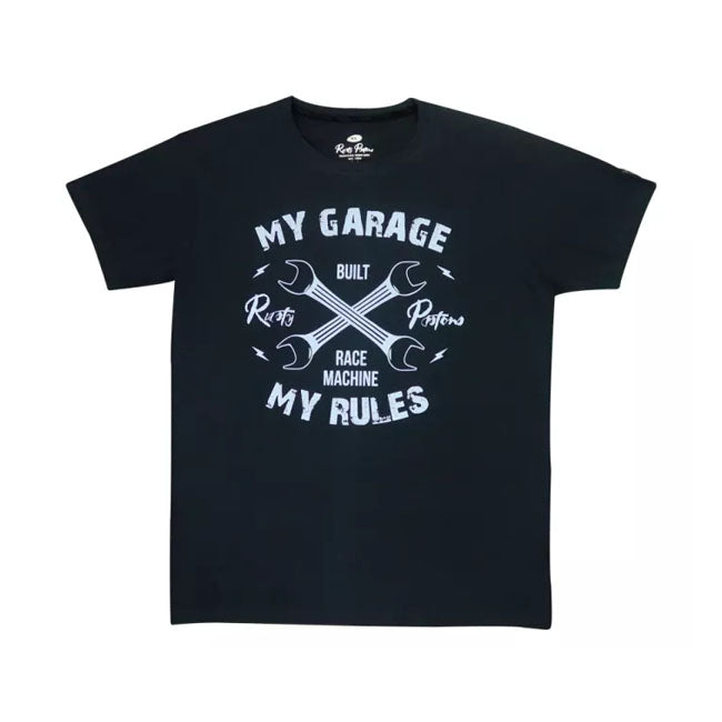 Rusty Pistons Garage T Shirt Black T-Shirt Rusty Pistons