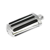 Rail Kick Pedal. Flat Style. With Rubber Inlays. Chrome Kickstart Pedals Mcs