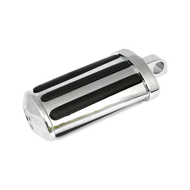 Rail Kick Pedal. Flat Style. With Rubber Inlays. Chrome Kickstart Pedals Mcs