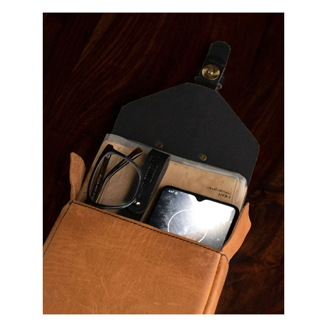 Trip Machine, Tank Pouch / Belt Pouch. Tan Touring Luggage Tripmachine