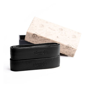 Trip Machine, Leather Handlebar Grip Wraps. Black Grips Tripmachine