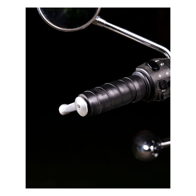 Trip Machine, Leather Handlebar Grip Wraps. Black Grips Tripmachine