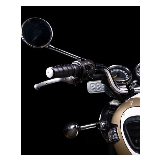 Trip Machine, Leather Handlebar Grip Wraps. Black Grips Tripmachine