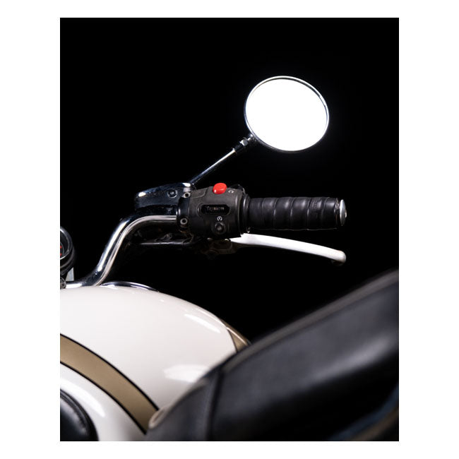 Trip Machine, Leather Handlebar Grip Wraps. Black Grips Tripmachine