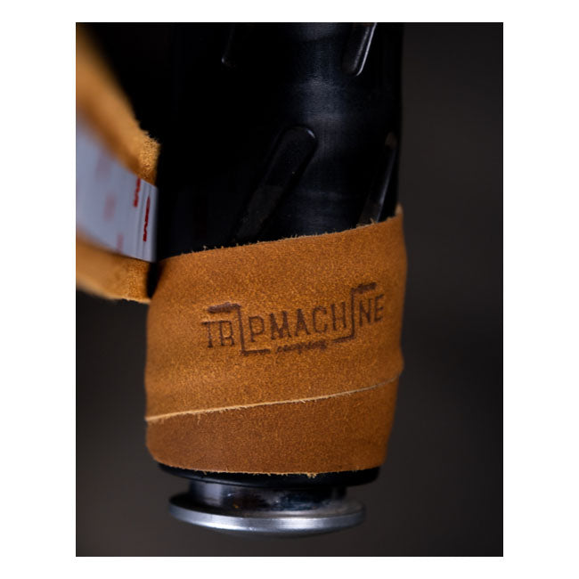 Trip Machine, Leather Handlebar Grip Wraps. Tan Grips Tripmachine